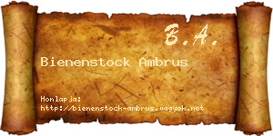 Bienenstock Ambrus névjegykártya