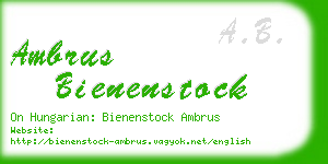 ambrus bienenstock business card